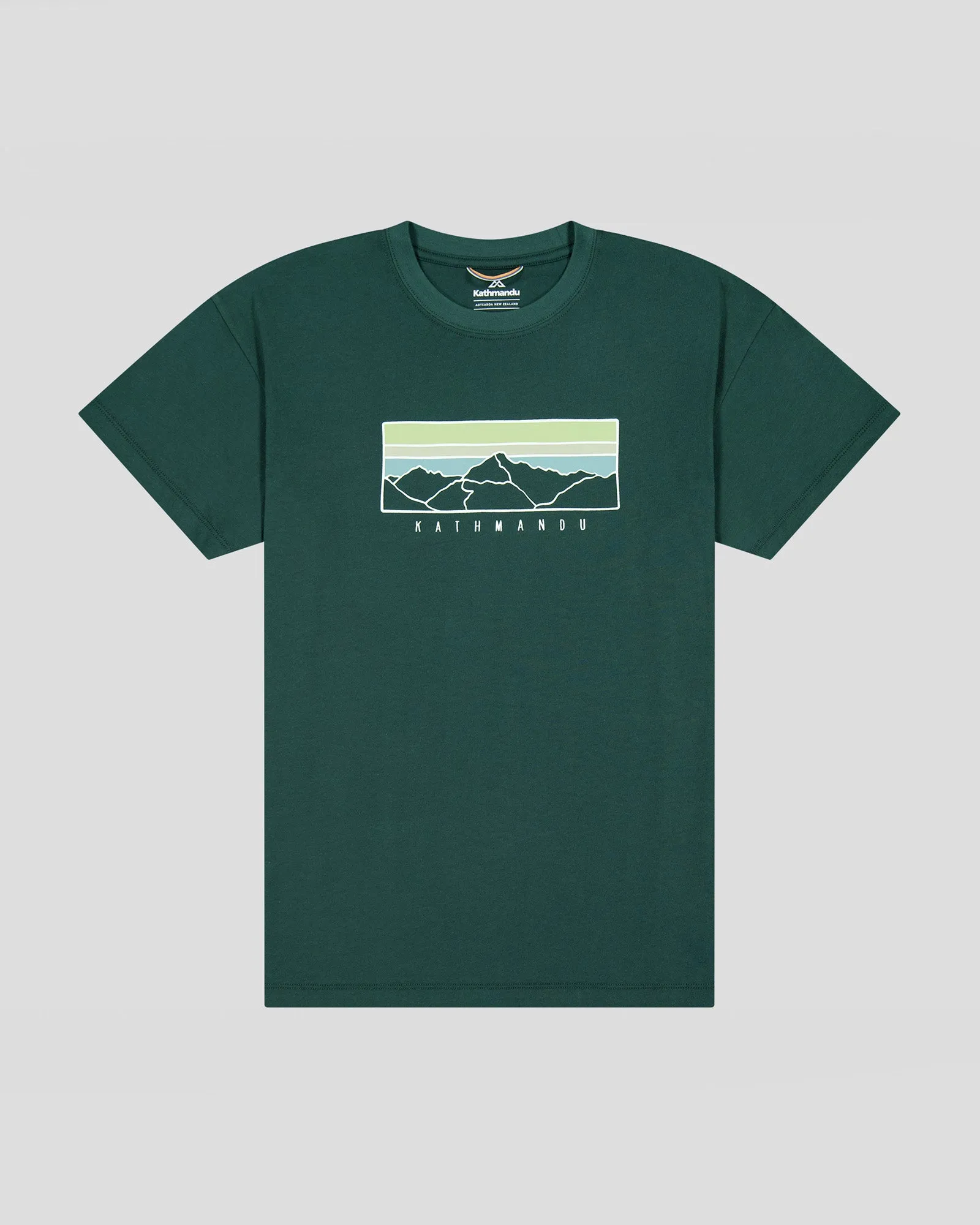 Women's Mountain Sunset Organic Cotton T-shirt - Deep Forest