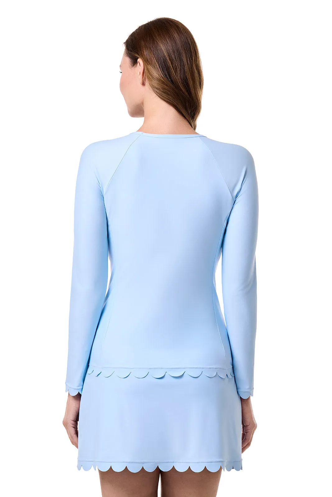 Women's Stony Coral Scallop Long Sleeve Rash Guard | Skyride