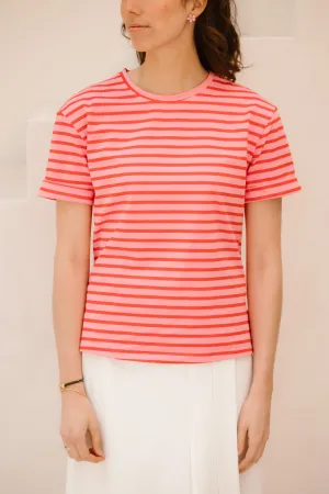 Xelly rood/roze streep shirt