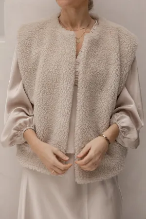 Yalena teddy gilet sand